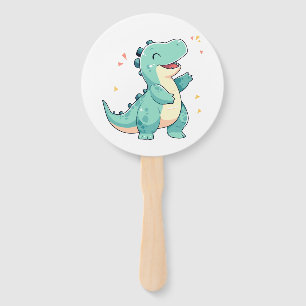 Kids Dino Mite! Cute Dinosaur Birthday T Rex Hand Fan