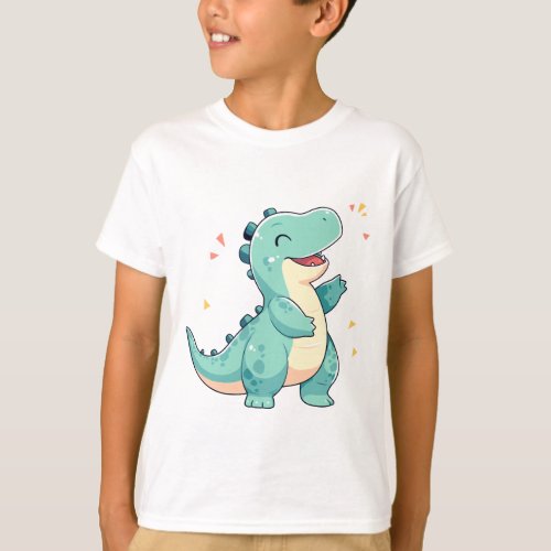 Kids Dino Mite  Cute Dinosaur Birthday T Rex T_Shirt