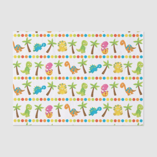 kids dino prehistoric party tissue paper (Front)