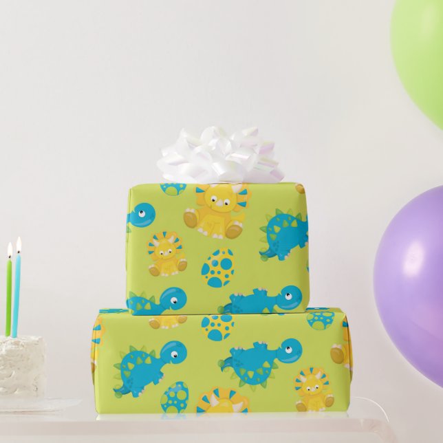 kids Dinosaur and egg prehistoric wrapping paper (Party Gifts)