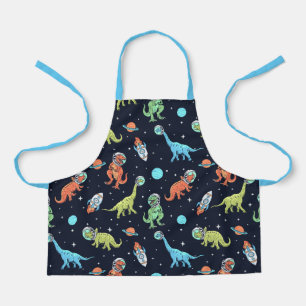 Kids Dinosaur Astronaut Pattern Apron