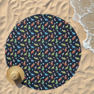 Kids Dinosaur Astronaut Pattern Beach Towel