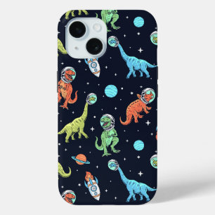 Kids Dinosaur Astronaut Pattern iPhone 15 Case