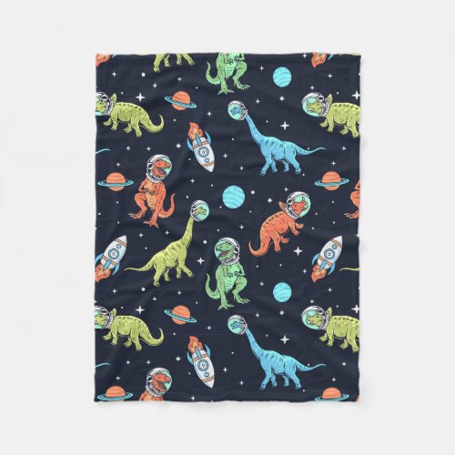 Kids Dinosaur Astronaut Pattern Fleece Blanket