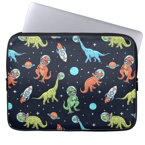 Kids Dinosaur Astronaut Pattern Laptop Sleeve
