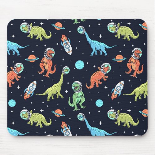 Kids Dinosaur Astronaut Pattern Mouse Pad