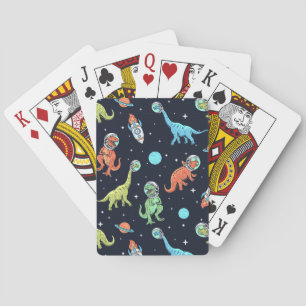 Kids Dinosaur Astronaut Pattern Poker Cards