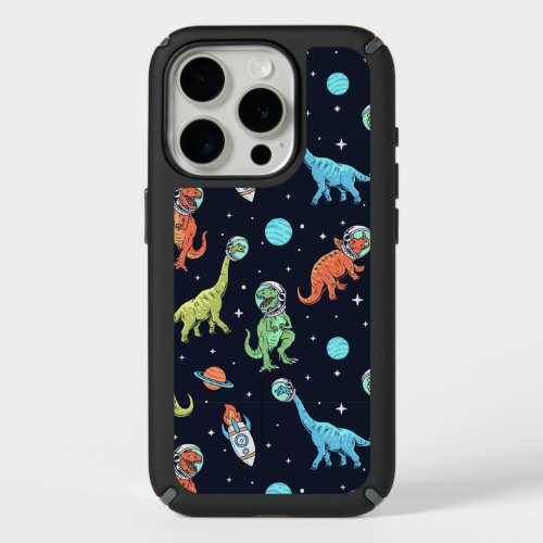 Kids Dinosaur Astronaut Pattern iPhone 15 Pro Case