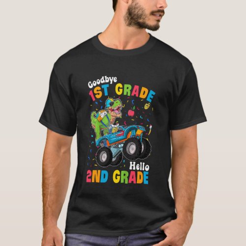 Kids Dinosaur Back To School Goodbye 1st Grade Hel T_Shirt