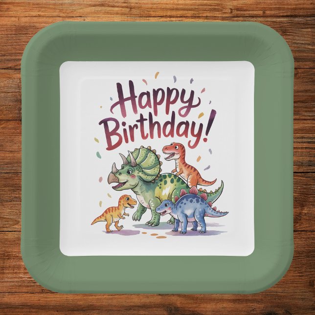 Kids Dinosaur Birthday Paper Plates (Creator Uploaded)