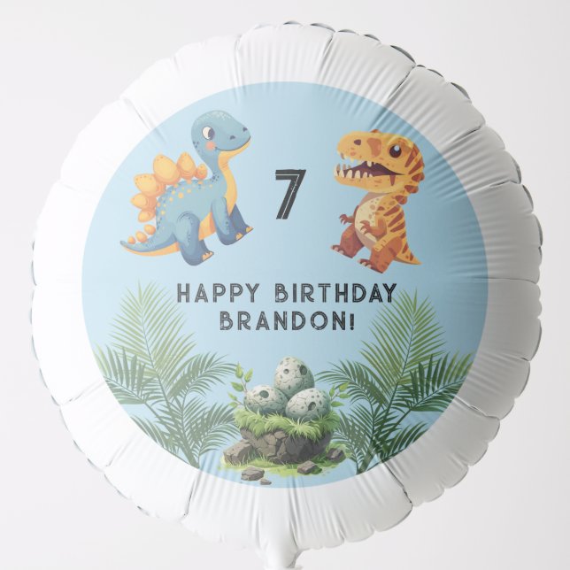 Kid's Dinosaur Birthday Party  Balloon (Front)