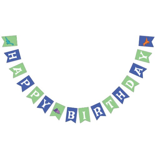 Kids Dinosaur Birthday Party  Bunting Flags