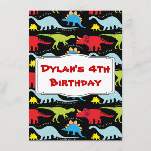Kids Dinosaur Birthday Party Invitations