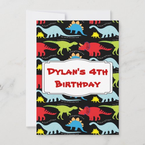 Kids Dinosaur Birthday Party Invitations