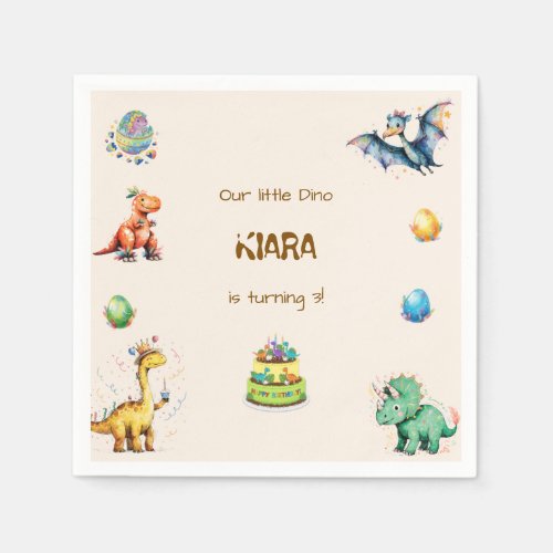 Kids Dinosaur Birthday Party Napkin