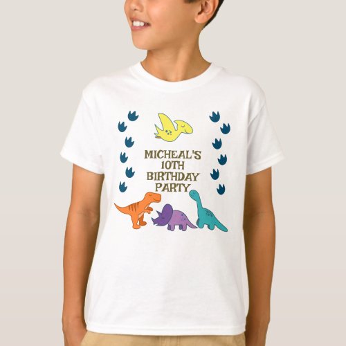 Kids Dinosaur Birthday Party  T_Shirt