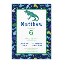 Kids Dinosaur Birthday Party Watercolor Invitation