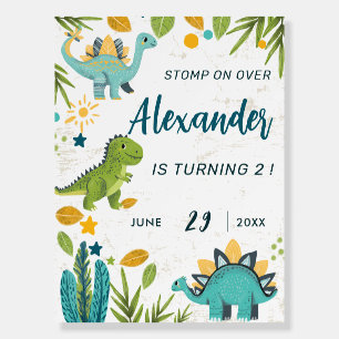 Kids Dinosaur Birthday Party Welcome Foam Board