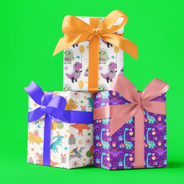 Kids Dinosaur Birthday  Wrapping Paper Sheets (Creator Uploaded)