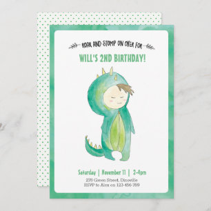 Kids Dinosaur boy Birthday Invitation