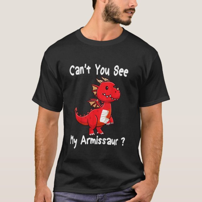 Kids Dinosaur Broken Arm Get Well Soon For Boys Le T-Shirt (Front)