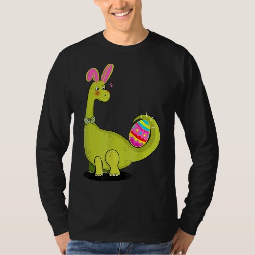 Kids Dinosaur Bunny Easter Day T_Shirt
