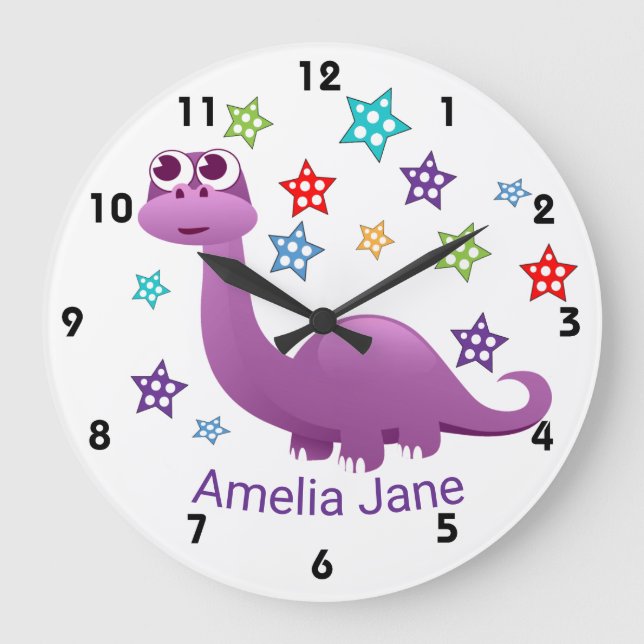 Kids Dinosaur Large Clock (Front)
