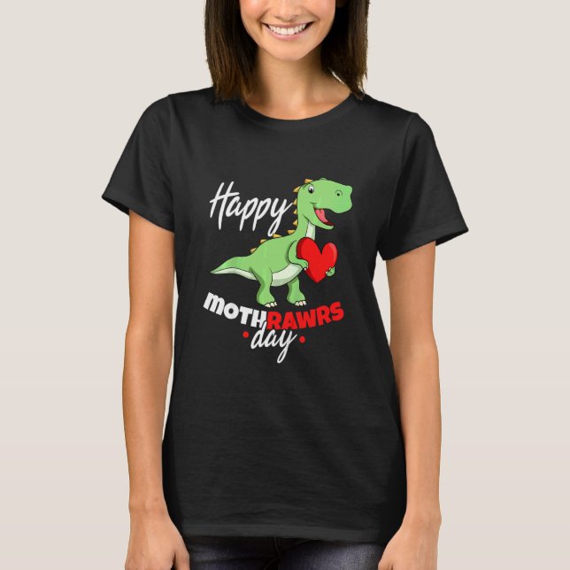 Kids Dinosaur Mommy Happy Mother's Day From Toddle T-Shirt (Front)