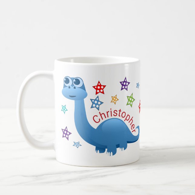 Kids Dinosaur Personalized Coffee Mug (Left)
