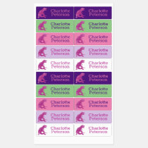 Kids Dinosaur Personalized Pink Purple Waterproof Kids' Labels