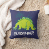 Kids Dinosaur Stegosaurus blue green pillow (Blanket)