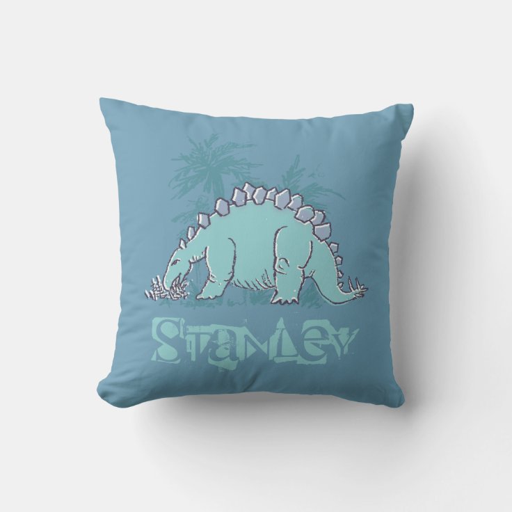 Kids Dinosaur Stegosaurus blue pillow | Zazzle