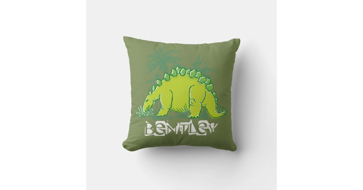 Kids Dinosaur Stegosaurus green pillow | Zazzle