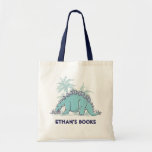 kids dinosaur Stegosaurus name id library tote Bag