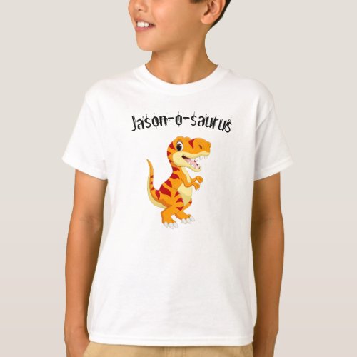 Kids Dinosaur T_Rex Add Name T_Shirt