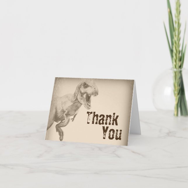 Kids Dinosaur Thank You Cards for Boys (Front)