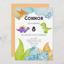 Kids Dinosaur Theme Birthday Jurassic Orange