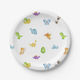 Kids Dinosaur Theme Birthday Paper Plates