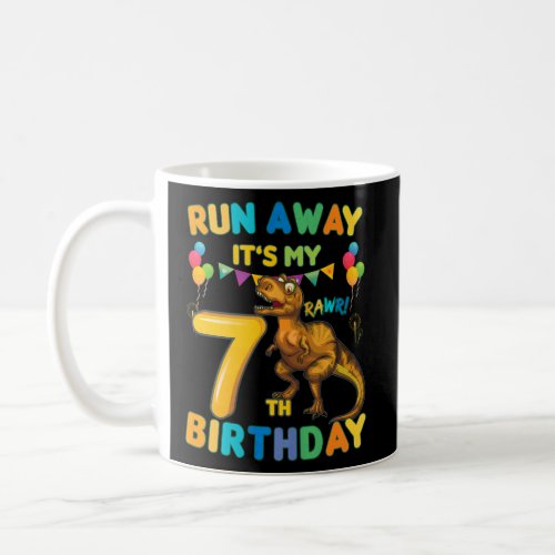 Kids Dinosaur themed birthday Make way its my 7th Coffee Mug