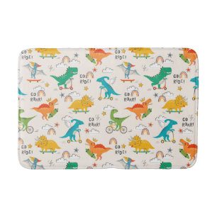 Kids Dinosaur Traveling Pattern Bath Mat