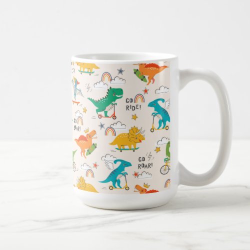Kids Dinosaur Traveling Pattern Coffee Mug