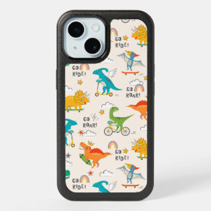 Kids Dinosaur Traveling Pattern iPhone 15 Case
