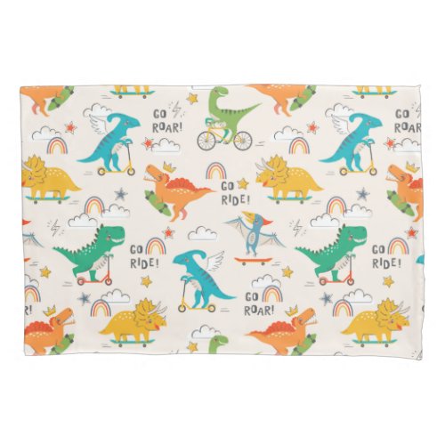 Kids Dinosaur Traveling Pattern Pillow Case