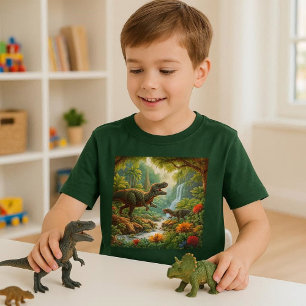 Kids Dinosaurs AI Art T-Shirt