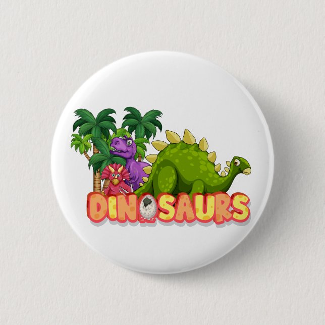Kids Dinosaurs  Button (Front)