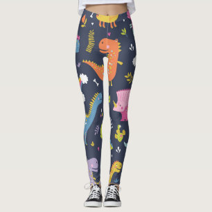 Kids Dinosaurs: Colorful Vintage Pattern Leggings