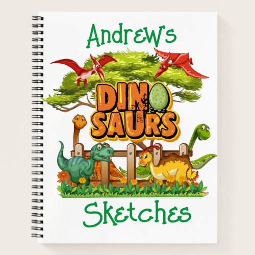 Kids Dinosaurs Sketch  Notebook