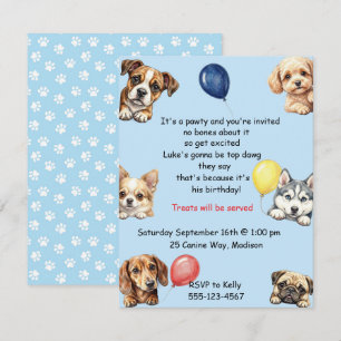 Kids Dog Party Digital Download  Invitation