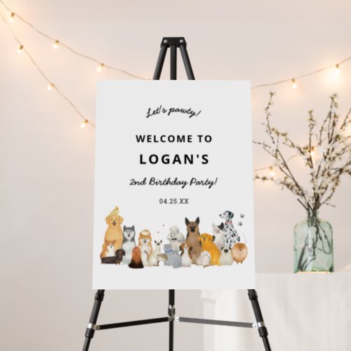 Kids Dog Puppy Pawty Birthday Party Welcome Sign