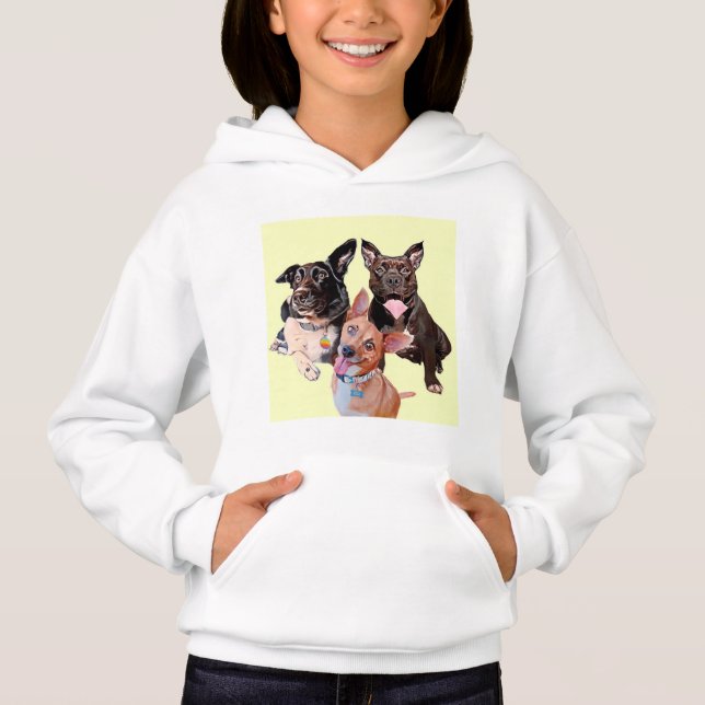 Kids Doggies Dexter Duke & Lucy Hoodies (Front)